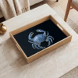 Krab - Delfts blauw - Dieren Dienblad Rechthoek middel -sfeer1
