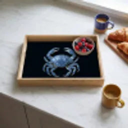 Krab - Delfts blauw - Dieren Dienblad Rechthoek middel -sfeer2