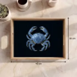 Krab - Delfts blauw - Dieren Dienblad Rechthoek middel -USP_Formaat