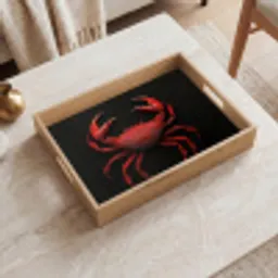 Krab - Rood - Vissen - Schaaldieren Dienblad Rechthoek middel -sfeer1