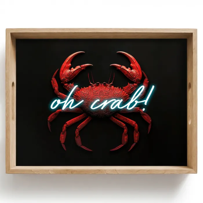 Krab - Rood - Neon - Quote Dienblad Rechthoek middel -z3d_shopping