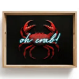 Krab - Rood - Neon - Quote Dienblad Rechthoek middel -z3d_shopping