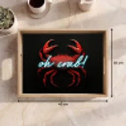 Krab - Rood - Neon - Quote Dienblad Rechthoek middel -USP_Formaat