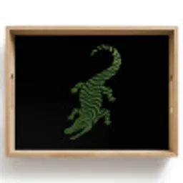 Krokodil - Groen - Tijgerachtig - Strepen Dienblad Rechthoek middel -z3d_shopping