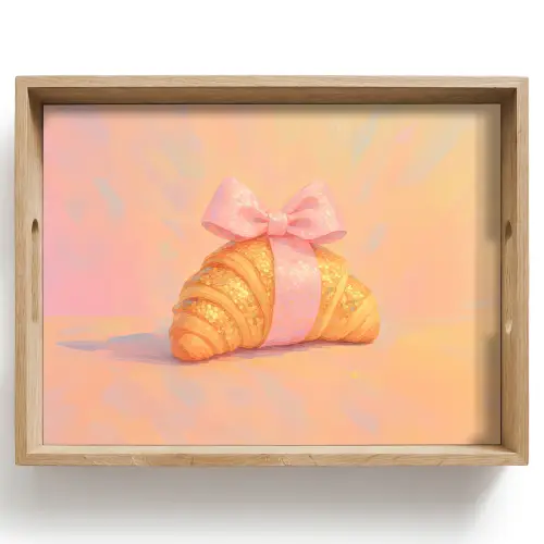 Croissant - Strik - Roze Dienblad Rechthoek middel -z3d_shopping
