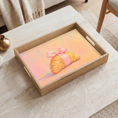 Croissant - Strik - Roze Dienblad Rechthoek middel -sfeer1
