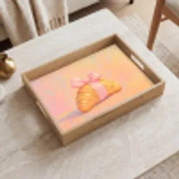 Croissant - Strik - Roze Dienblad Rechthoek middel -sfeer1