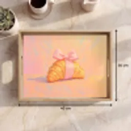 Croissant - Strik - Roze Dienblad Rechthoek middel -USP_Formaat