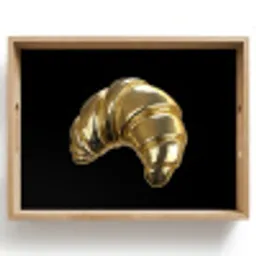 Croissant - Brood - Goud - Zwart Dienblad Rechthoek middel -z3d_shopping
