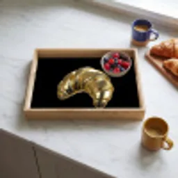 Croissant - Brood - Goud - Zwart Dienblad Rechthoek middel -sfeer2