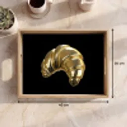 Croissant - Brood - Goud - Zwart Dienblad Rechthoek middel -USP_Formaat