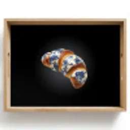 Croissant - Bloemenpatroon - Delftsblauw Dienblad Rechthoek middel -z3d_shopping