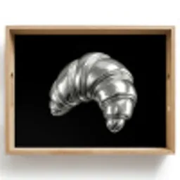 Croissant - Metaal - Zilver Dienblad Rechthoek middel -z3d_shopping