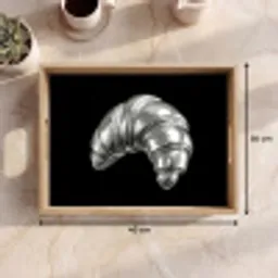 Croissant - Metaal - Zilver Dienblad Rechthoek middel -USP_Formaat