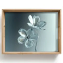 Kristal - Bloemen - Grijs Dienblad Rechthoek middel -z3d_shopping