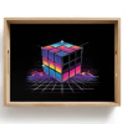 Kubus - Kleurrijk - Raster Dienblad Rechthoek middel -z3d_shopping