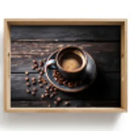 Kop - Koffie - Hout - Bonen Dienblad Rechthoek middel -z3d_shopping