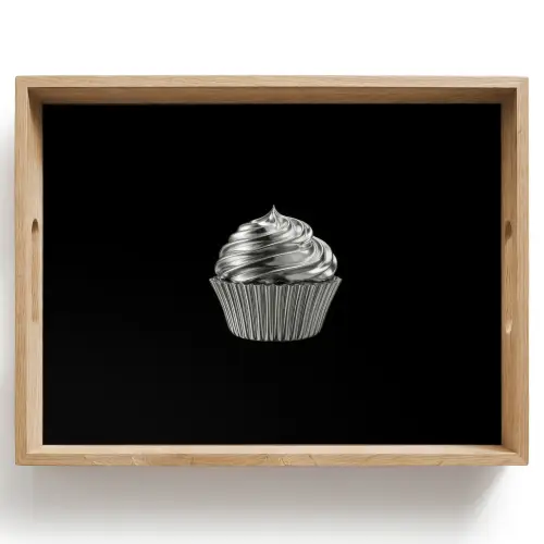 Cupcake - Luxueus - Zilver Dienblad Rechthoek middel -z3d_shopping