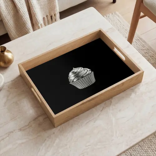 Cupcake - Luxueus - Zilver Dienblad Rechthoek middel -sfeer1