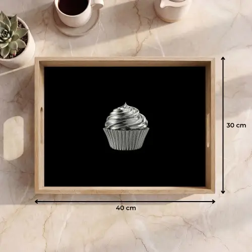 Cupcake - Luxueus - Zilver Dienblad Rechthoek middel -USP_Formaat