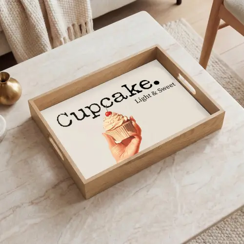 Cupcake - Zoet - Kers Dienblad Rechthoek middel -sfeer1