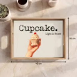 Cupcake - Zoet - Kers Dienblad Rechthoek middel -USP_Formaat