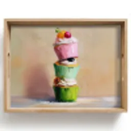 Cupcakes - Gestapeld - Kleurrijk - Fruit Dienblad Rechthoek middel -z3d_shopping