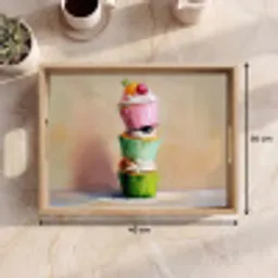 Cupcakes - Gestapeld - Kleurrijk - Fruit Dienblad Rechthoek middel -USP_Formaat