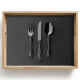 Bestek - Zwart Dienblad Rechthoek middel -z3d_shopping