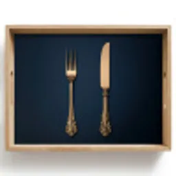 Bestek - Donkerblauw - Goud Dienblad Rechthoek middel -z3d_shopping