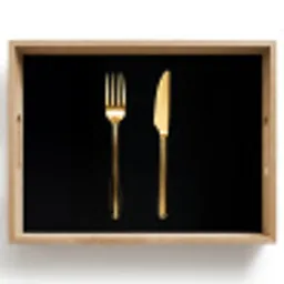 Bestek - Goud - Mes - Vork Dienblad Rechthoek middel -z3d_shopping