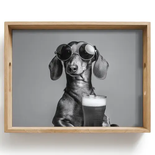 Teckel - Bier - Glas - Bril Dienblad Rechthoek middel -z3d_shopping