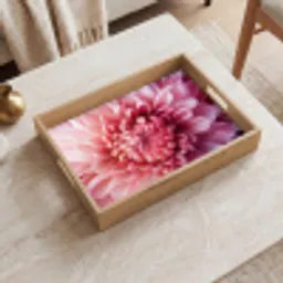 Dahlia - Bloem - Close up - Roze Dienblad Rechthoek middel -sfeer1