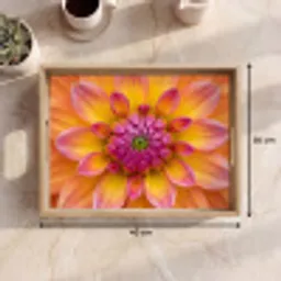 Dahlia - Bloem - Oranje Dienblad Rechthoek middel -USP_Formaat