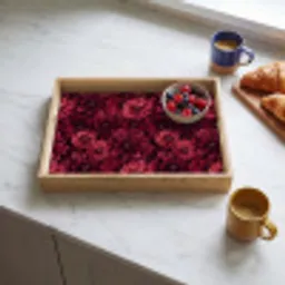 Dahlias - Bloemen - Rood Dienblad Rechthoek middel 911 -sfeer2