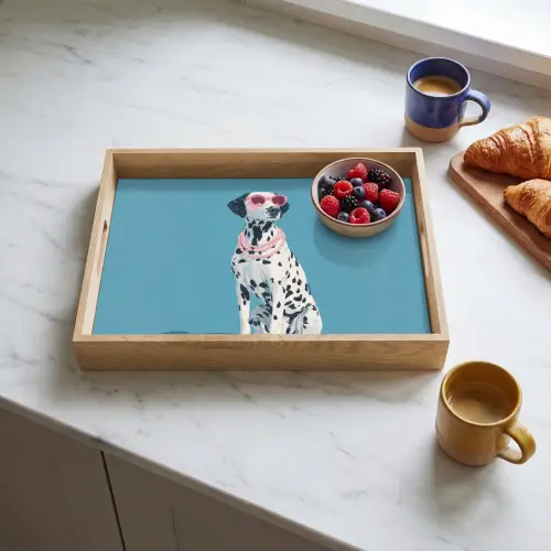 Dalmatiër - Zonnebril - Blauw Dienblad Rechthoek middel -sfeer2