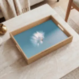 Paardenbloempluisje - Blauw - Lucht Dienblad Rechthoek middel -sfeer1