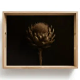 Donkerbruin - Bloem - Textuur - Artisjok Dienblad Rechthoek middel -z3d_shopping