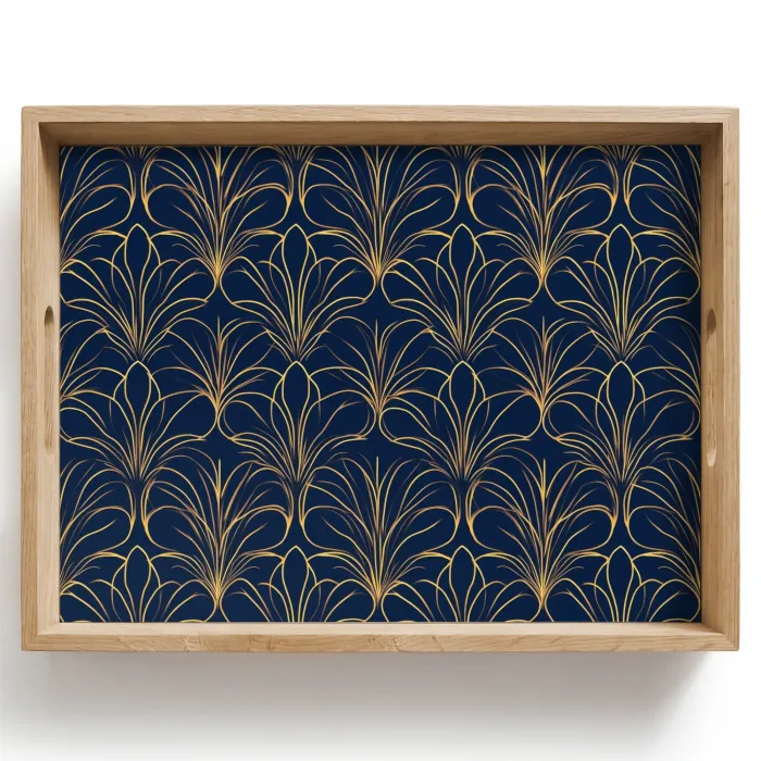 Deco - Waaier - Blauw Dienblad Rechthoek middel 911 -z3d_shopping