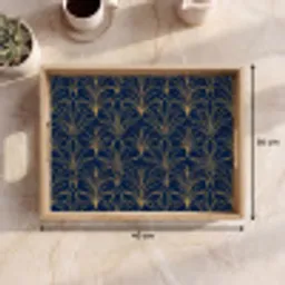 Deco - Waaier - Blauw Dienblad Rechthoek middel 911 -USP_Formaat