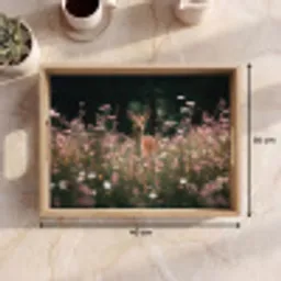 Hert - Wilde bloemen - Bos Dienblad Rechthoek middel -USP_Formaat