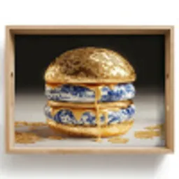 Delftsblauw - Goud - Burger Dienblad Rechthoek middel -z3d_shopping