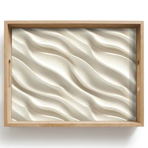 Diagonaal - Golven - Crème Dienblad Rechthoek middel 911 -z3d_shopping