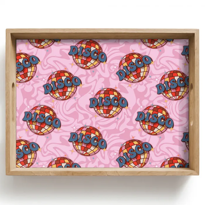 Disco - Bal - Patroon - Roze Dienblad Rechthoek middel 911 -z3d_shopping