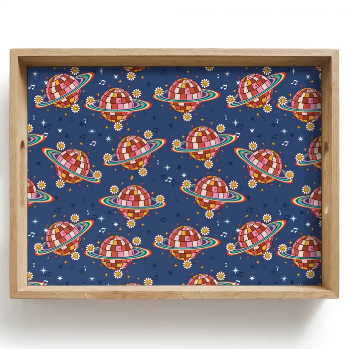 Disco - Blauw - Patroon Dienblad Rechthoek middel 911 -z3d_shopping