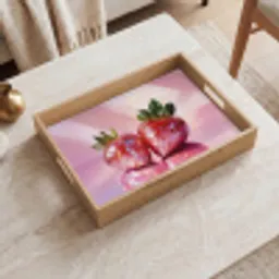Disco - Fruit - Glitter - Strawberry Dienblad Rechthoek middel -sfeer1