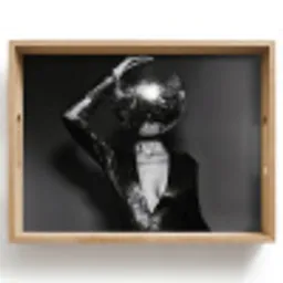 Discobal - Gezicht - Glamour - Zwart Dienblad Rechthoek middel -z3d_shopping