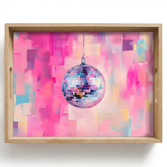 Discobal - Pink - Verf Dienblad Rechthoek middel -z3d_shopping