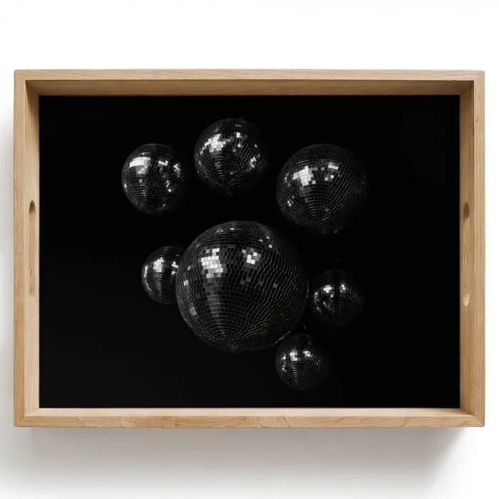 Discoballen - Minimalistisch - Zwart Dienblad Rechthoek middel -z3d_shopping