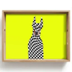 Dobermann - Geblokt - Geel Dienblad Rechthoek middel -z3d_shopping